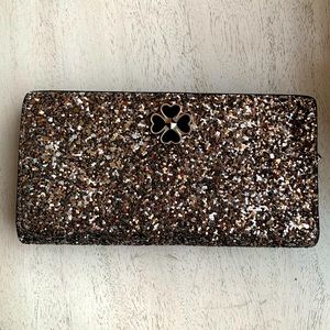 Kate Spade Odette Glitter Large Slim Bifold Wallet